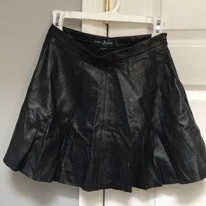 Black leather skirt